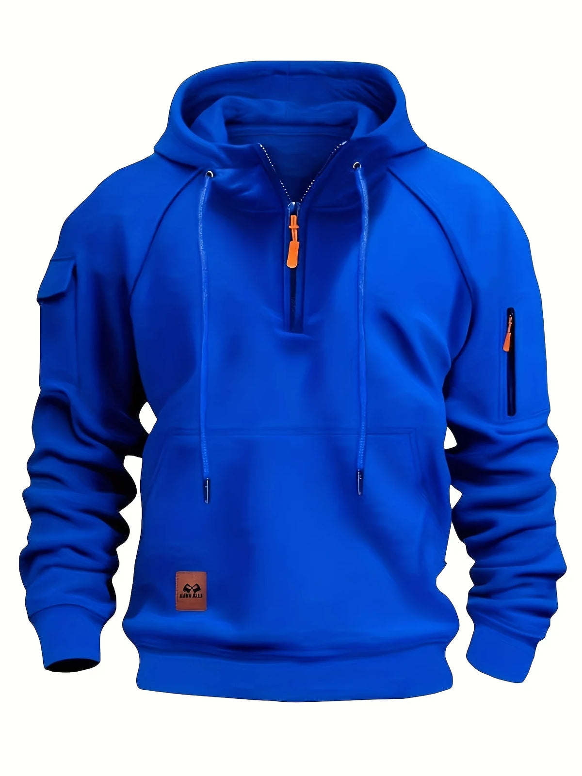 Men's apricot rugged quarter-zip hoodie