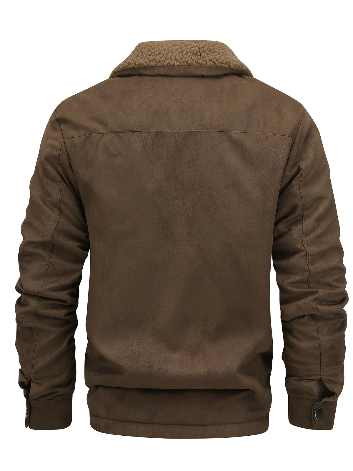 Men's coffee brown fleece-lined winter jacket