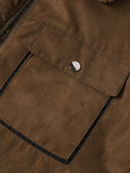 Men's coffee brown fleece-lined winter jacket