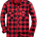 Men's red flannel checked shirt