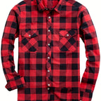 Men's red flannel checked shirt
