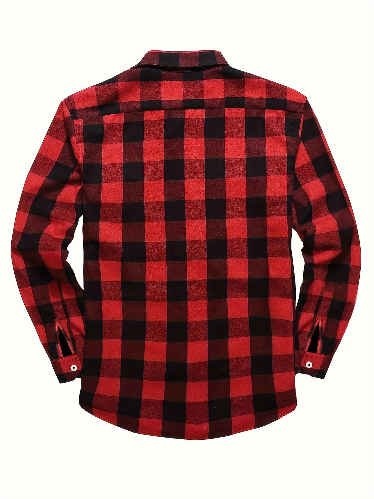 Men's black flannel checked shirt