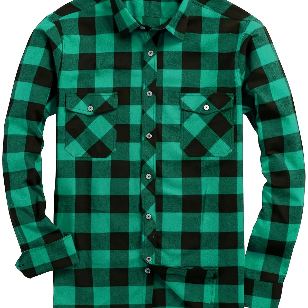 Men's navy flannel checked shirt