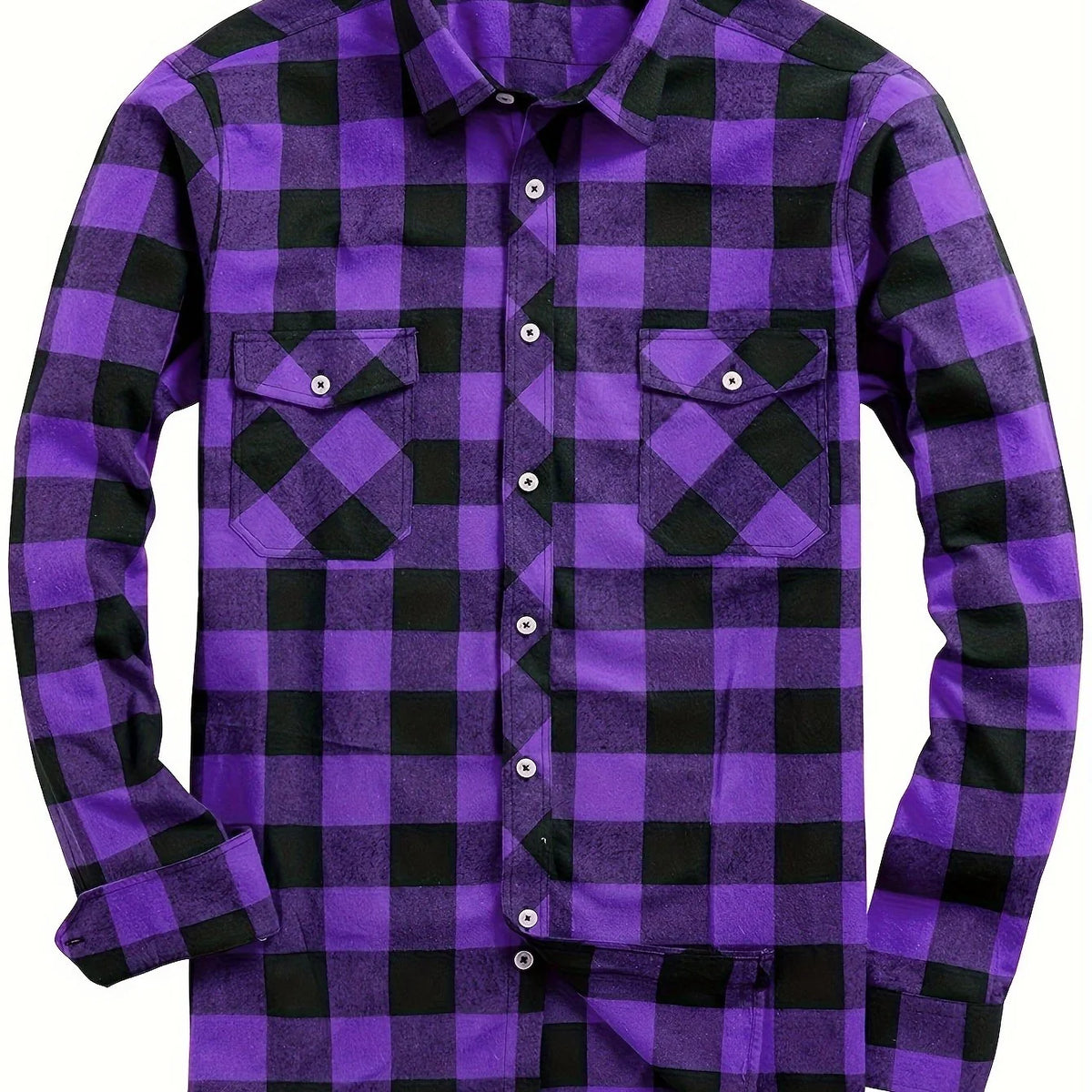 Men's dark green flannel checked shirt