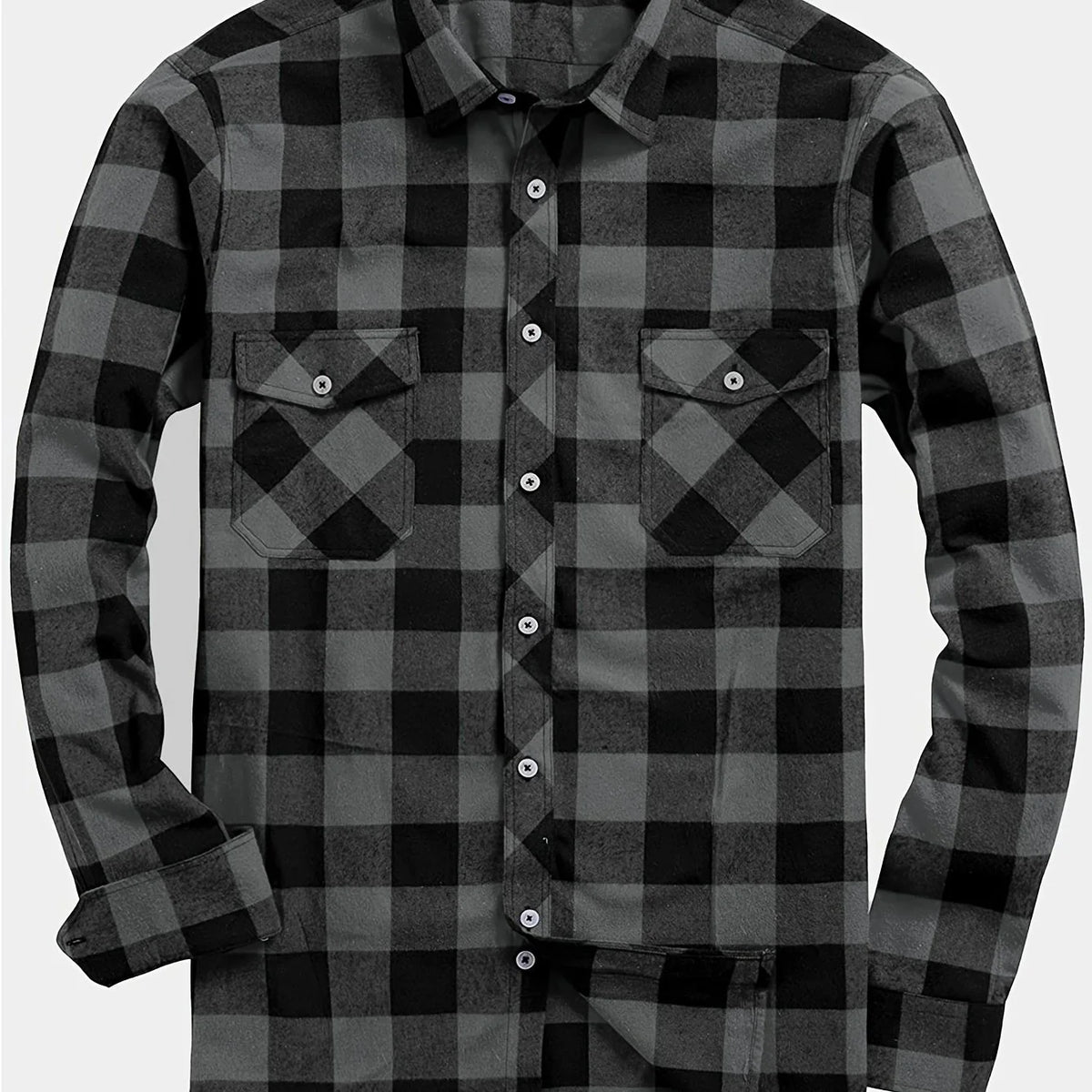Men's orange-red flannel checked shirt