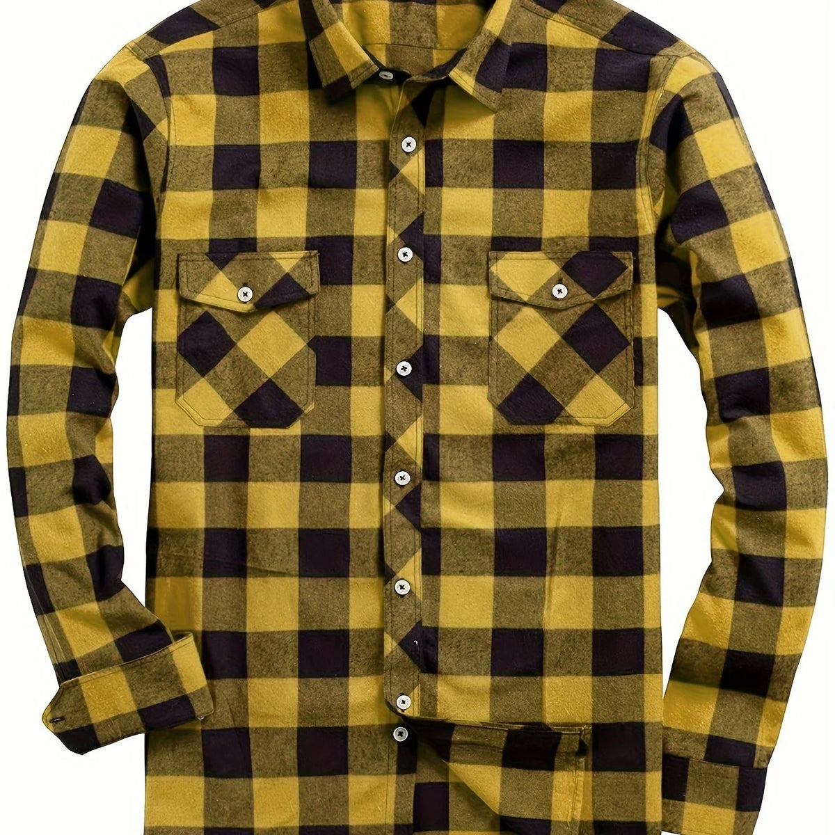 Men's dark violet flannel checked shirt