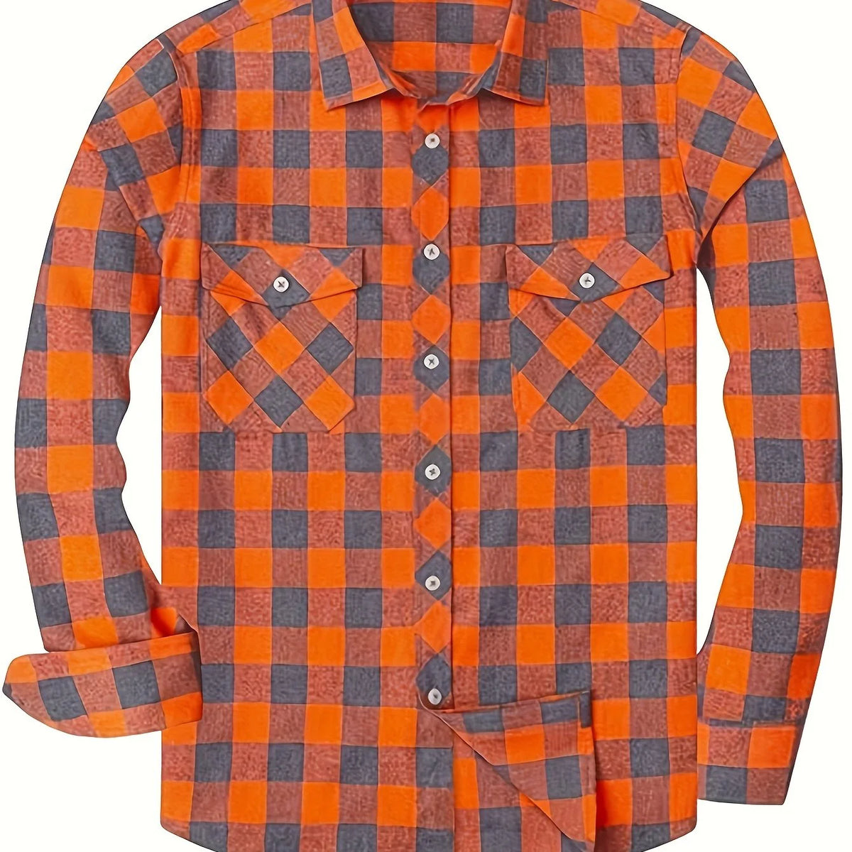Men's golden flannel checked shirt