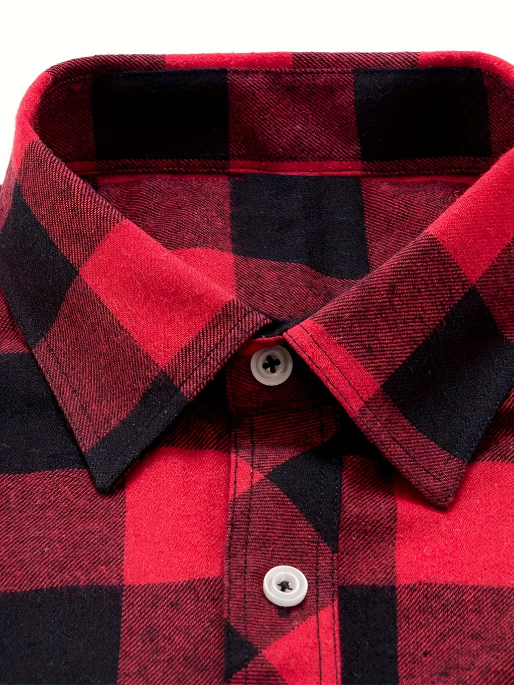 Men's navy flannel checked shirt