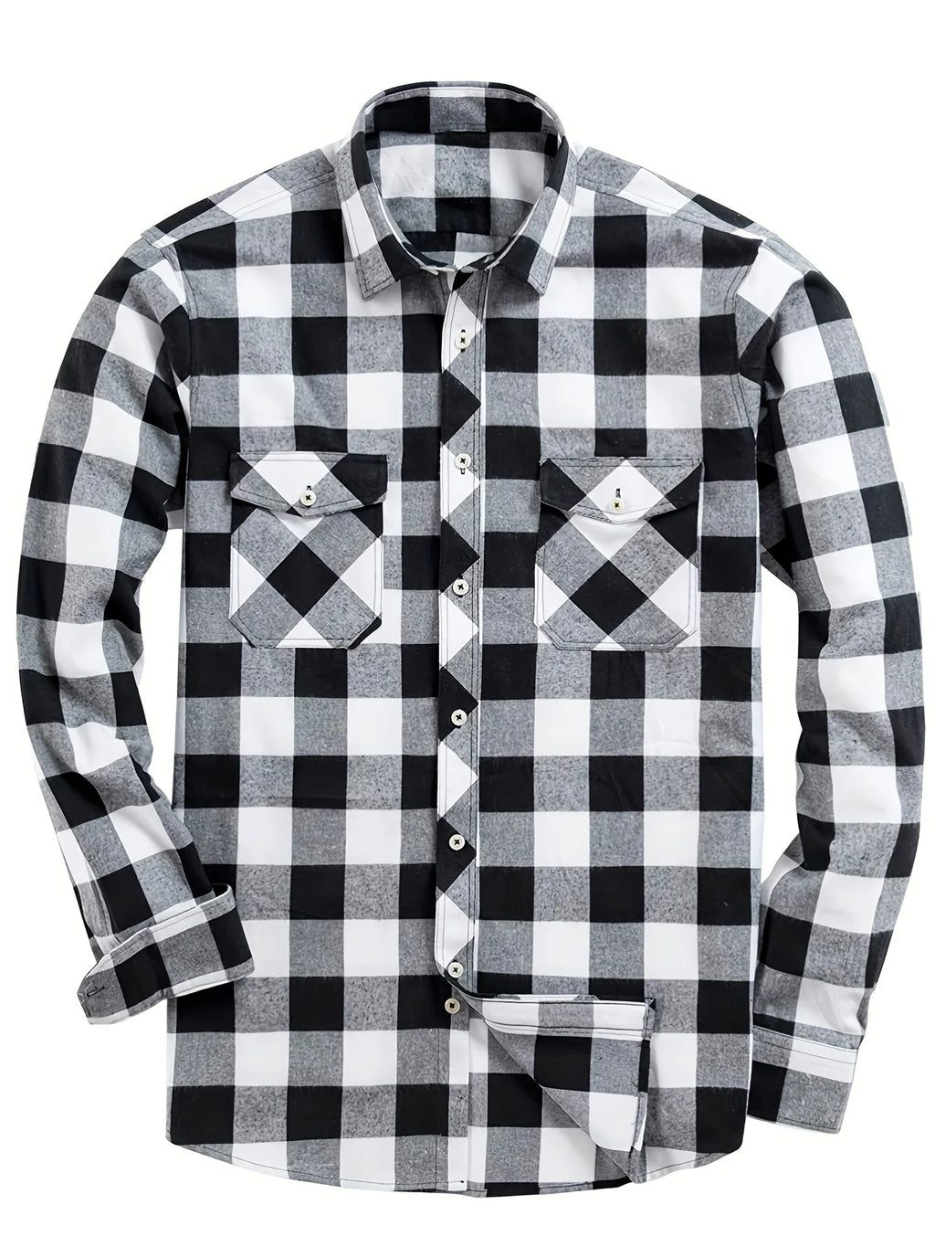 Men's golden flannel checked shirt