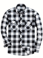 Men's golden flannel checked shirt