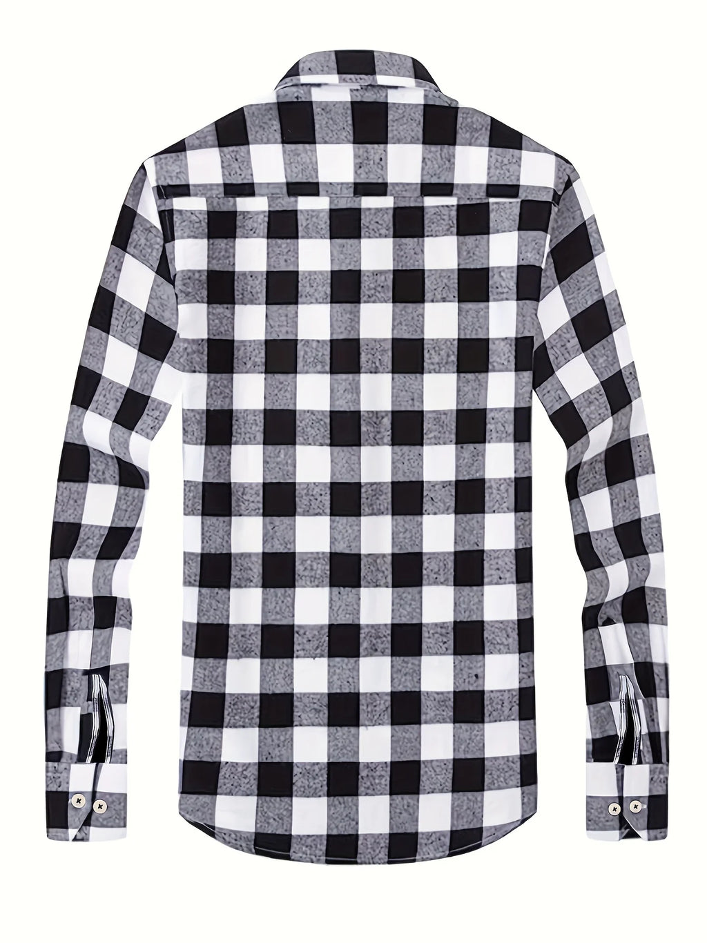 Men's black gray flannel checked shirt