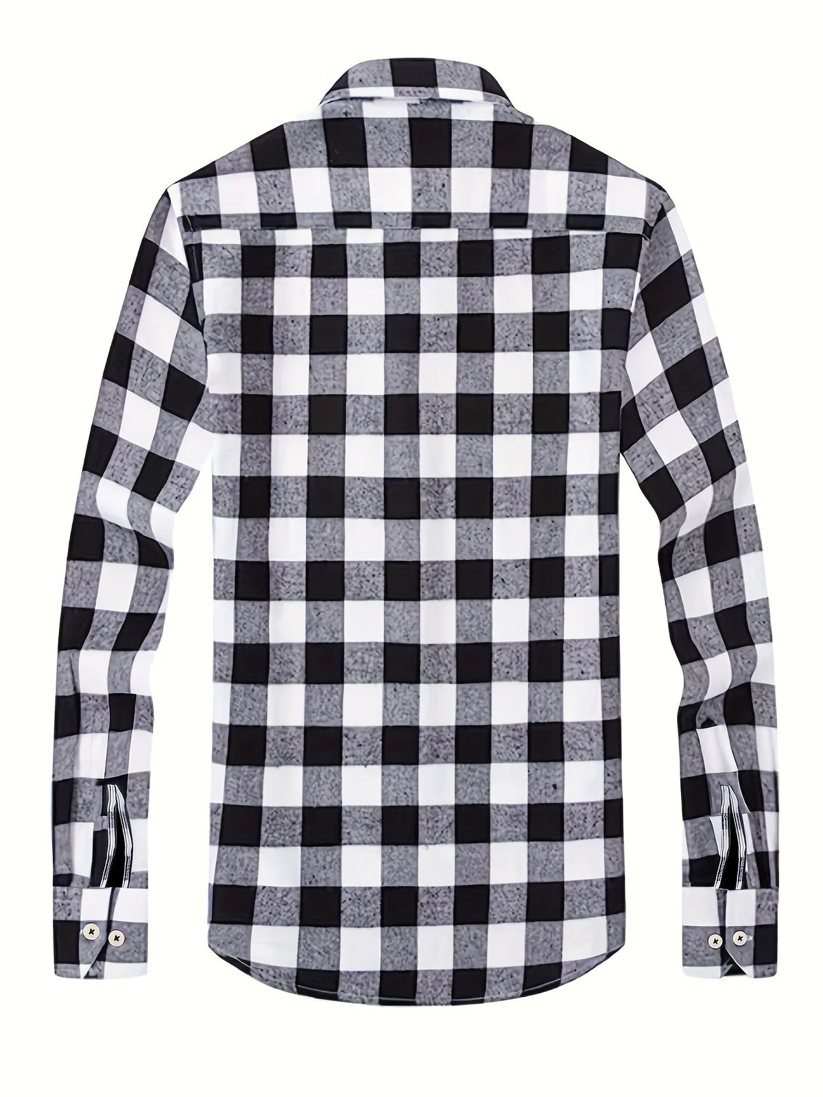 Men's black gray flannel checked shirt