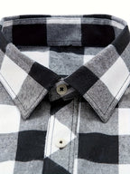 Men's red flannel checked shirt