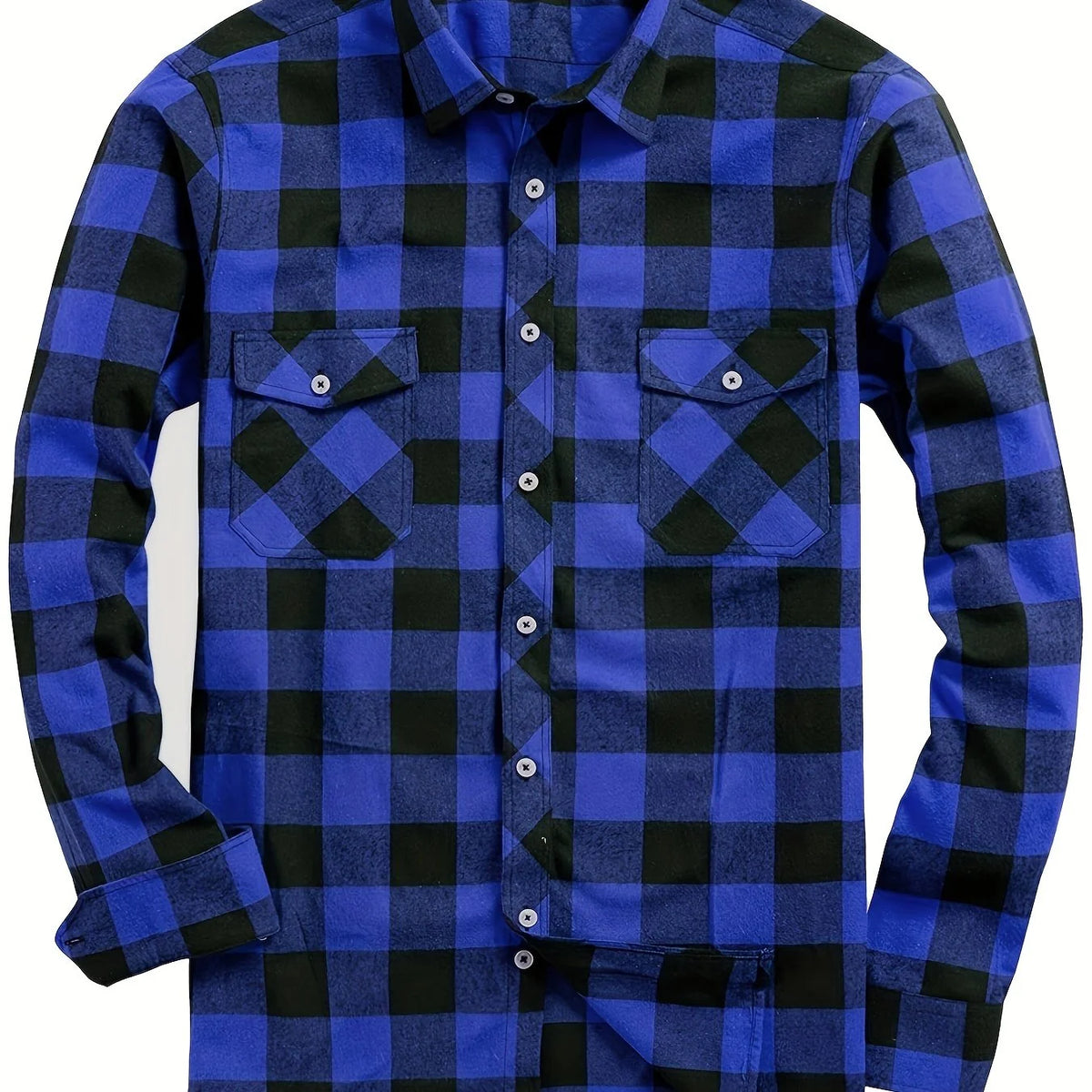 Men's black flannel checked shirt
