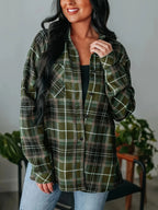 Women's rose red longline checked shirt