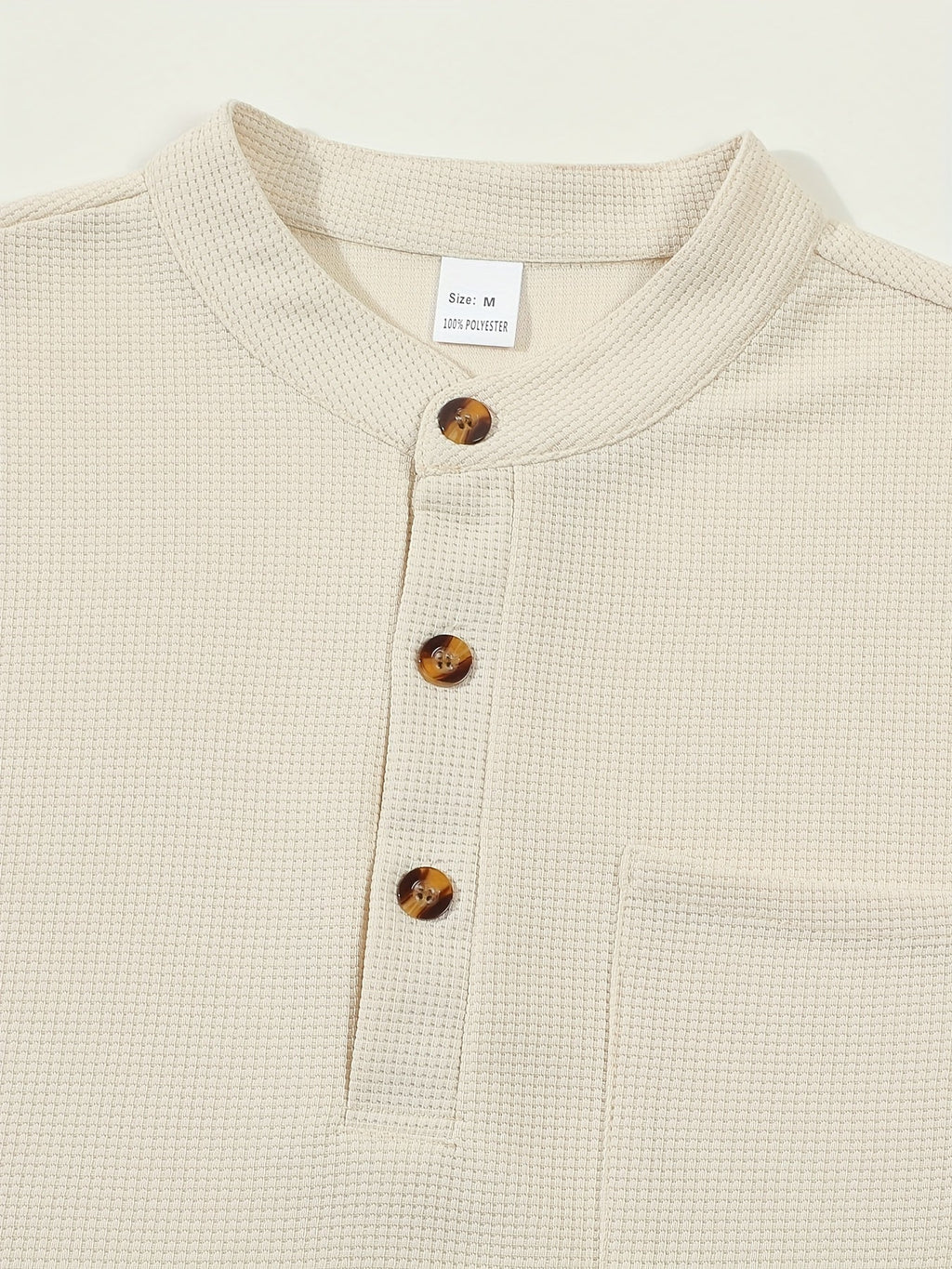 Men's black textured henley shirt