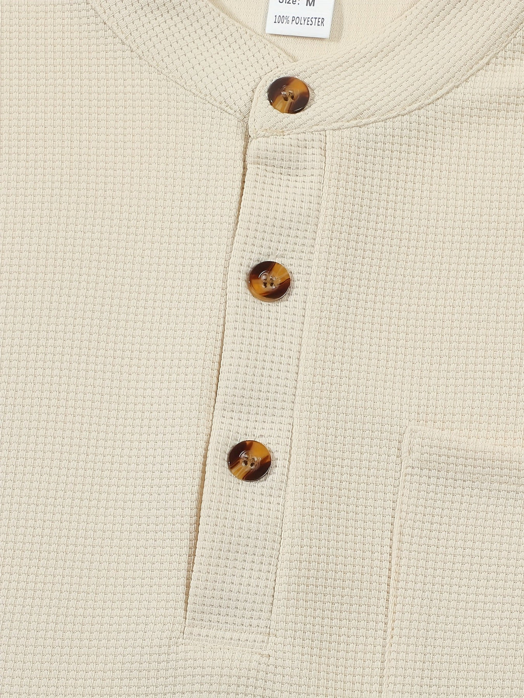 Men's grey textured henley shirt