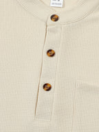 Men's grey textured henley shirt