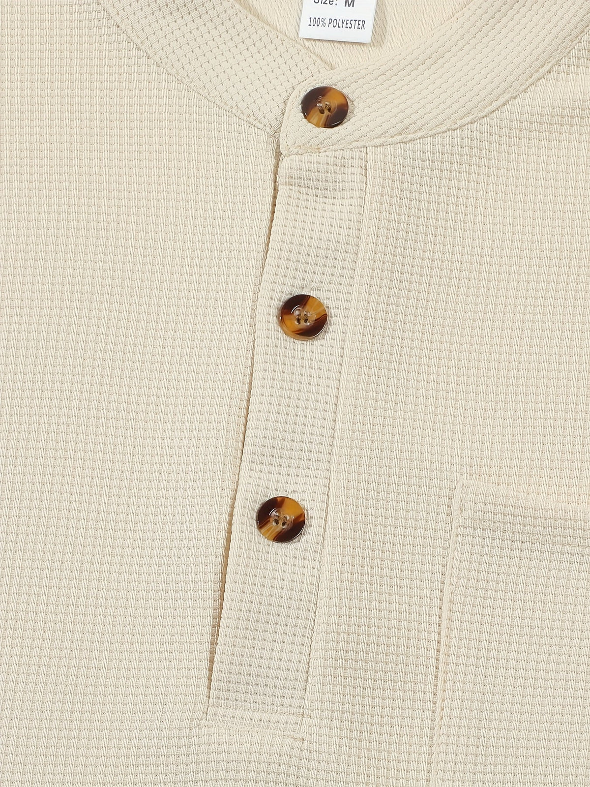 Men's grey textured henley shirt