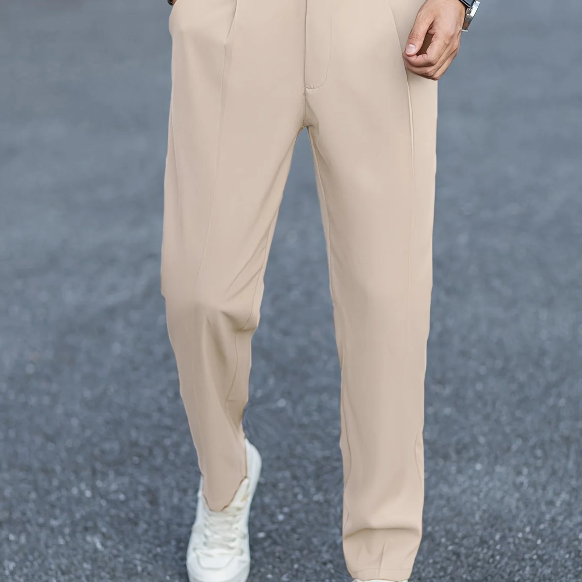 Men's apricot relaxed tailored trousers