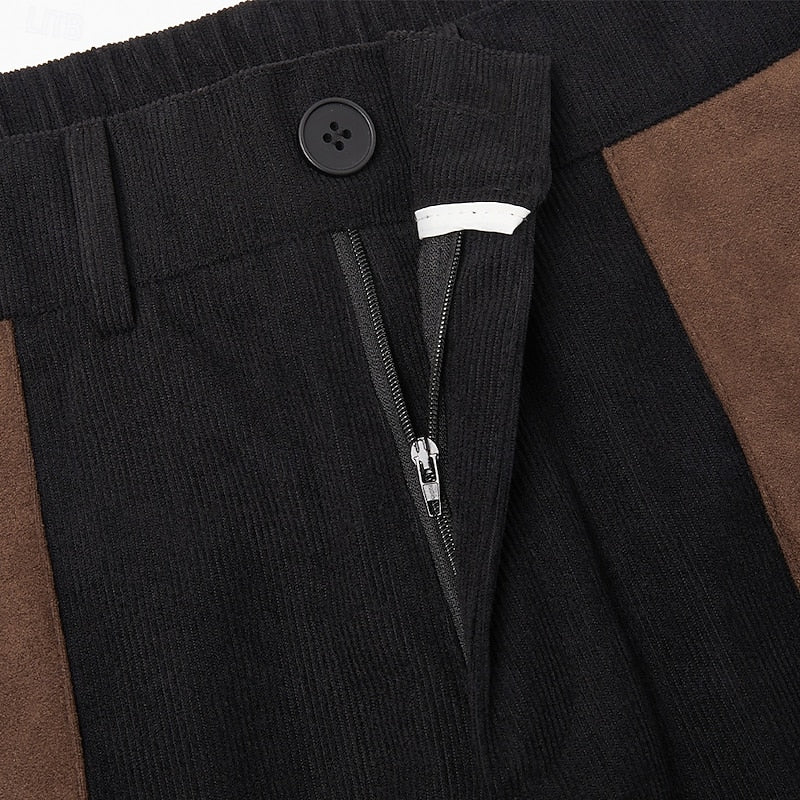 Men's black multi-pocket cargo trousers for everyday winter wear