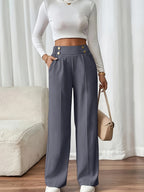 Women's apricot high-rise wide-leg trousers