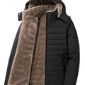 Men's black hooded insulated coat for the colder autumn and winter months