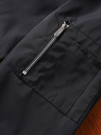 Men's black cropped everyday bomber jacket for autumn and winter wear