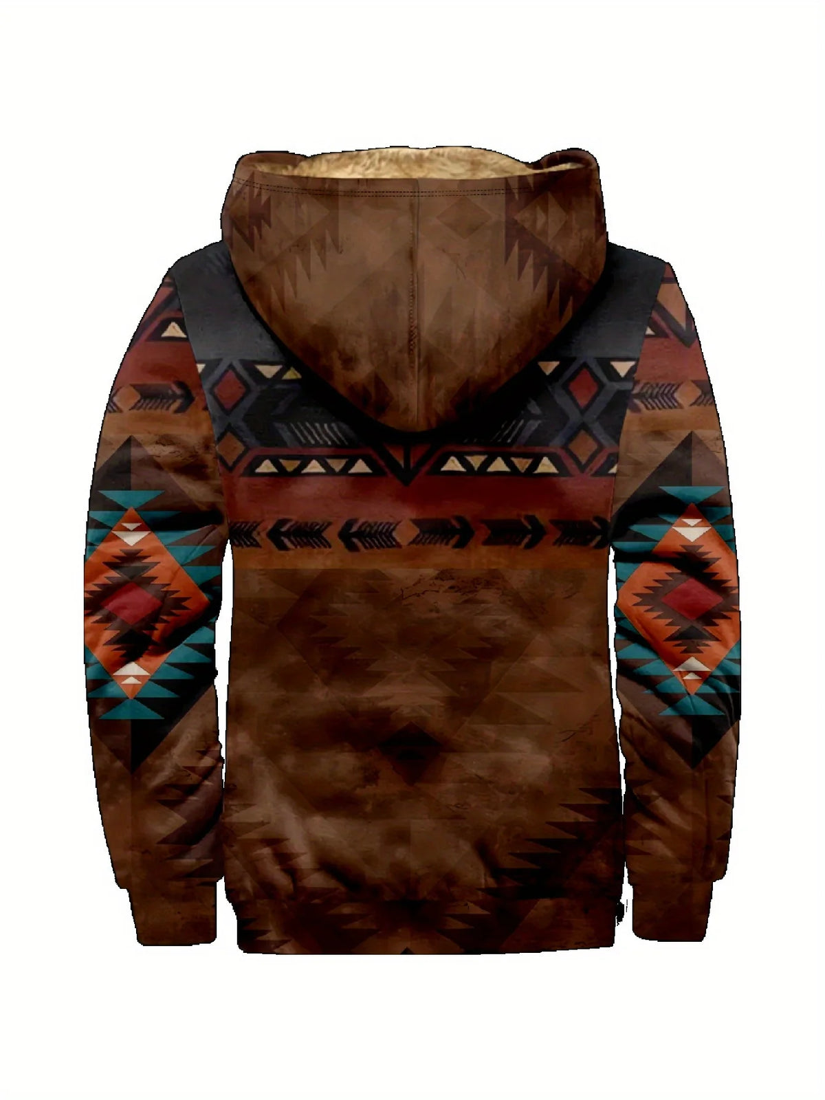 Men's brown & black print heritage hooded jacket