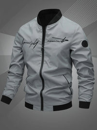 Men's Cropped Embroidered Baseball Jacket for Winter