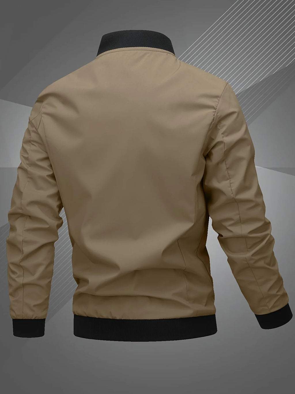 Men's black cropped embroidered baseball jacket in autumn and winter