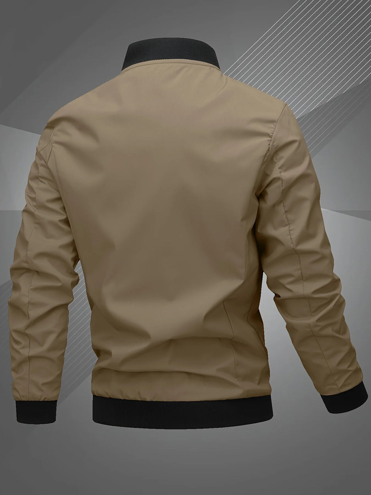 Men's black cropped embroidered baseball jacket in autumn and winter