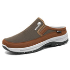 Men's brown slip-on comfort trainers for autumn and winter layering