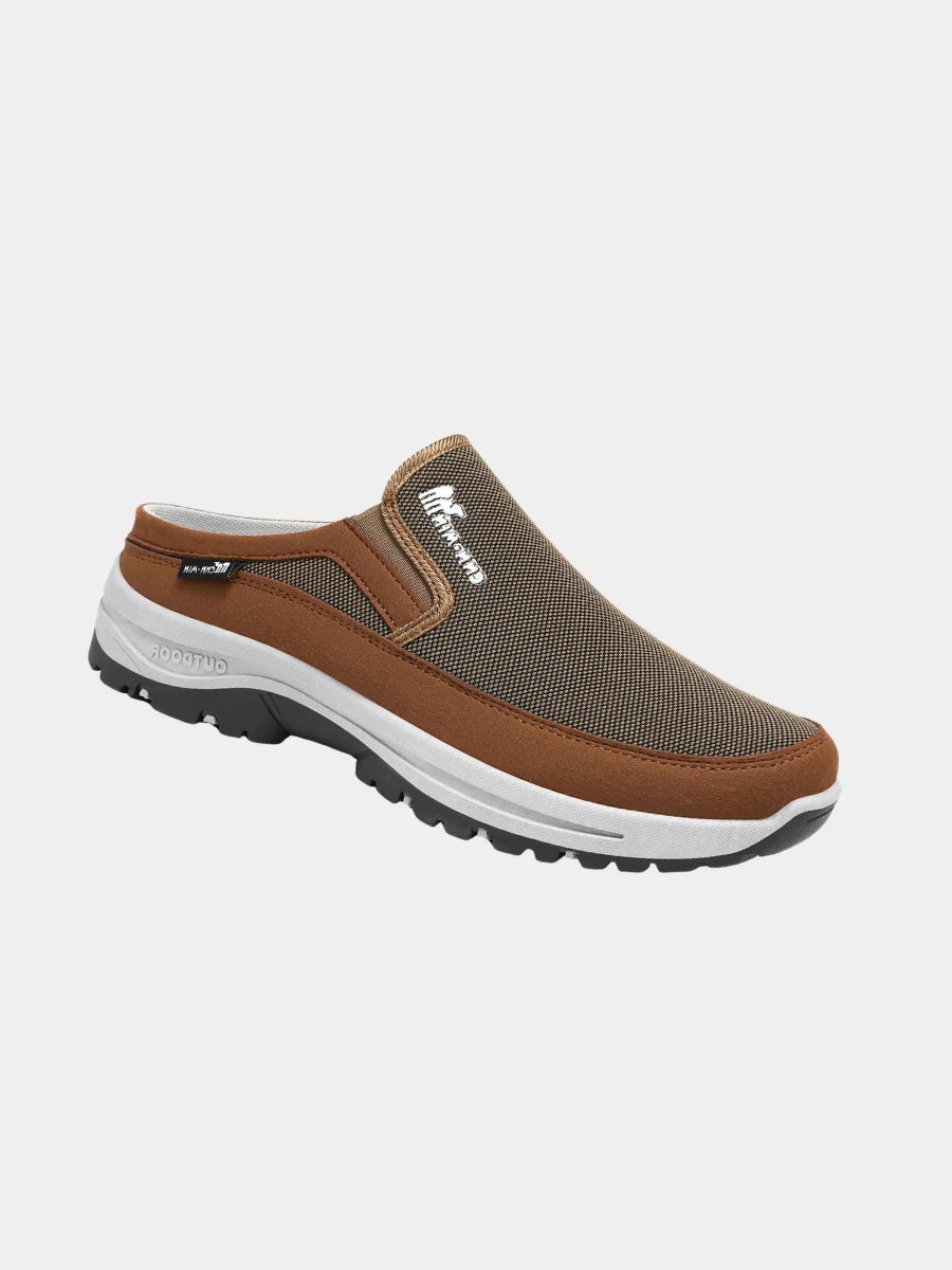 Men's brown slip-on comfort trainers for autumn and winter layering