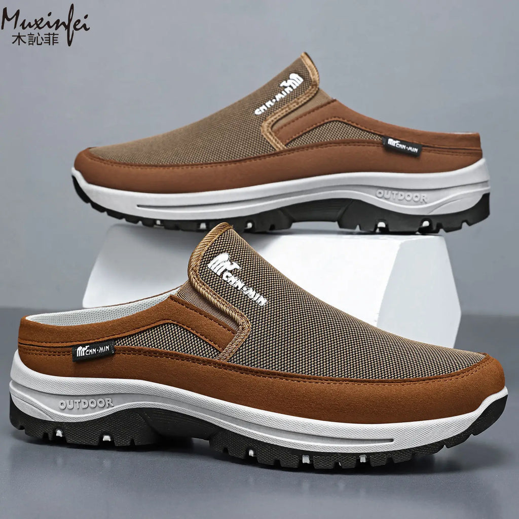 Men's grey slip-on comfort trainers for autumn and winter layering
