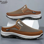 Men's grey slip-on comfort trainers for autumn and winter layering