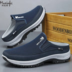 Men's black slip-on comfort trainers for autumn and winter layering