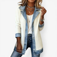 Women's Layered Collar Button Jacket for Everyday Winter Wear