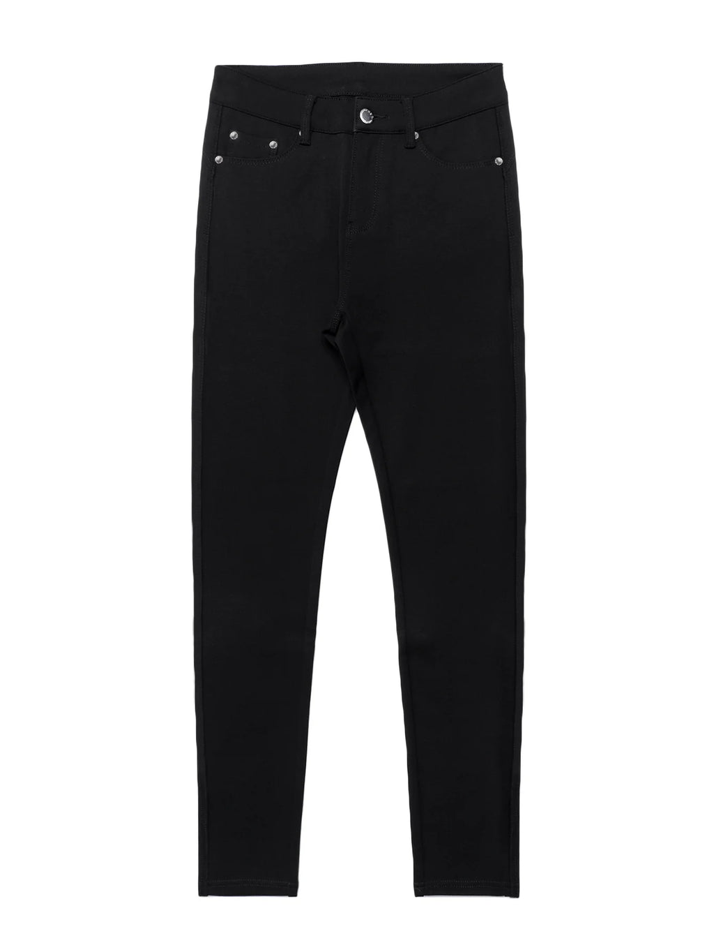 Women's black high-rise skinny jeans for cold autumn and winter days