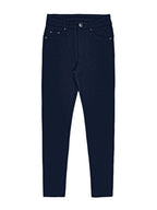 Women's deep blue high-rise skinny jeans for cold autumn and winter days