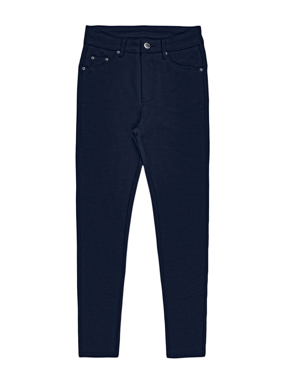Women's deep blue high-rise skinny jeans for cold autumn and winter days