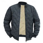 Men's khaki cropped classic quilted bomber jacket for autumn wear