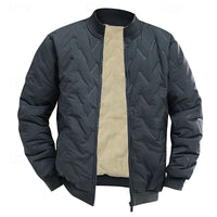 Men's Cropped Classic Quilted Bomber Jacket for Winter Wear