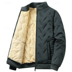 Men's khaki cropped classic quilted bomber jacket for autumn wear