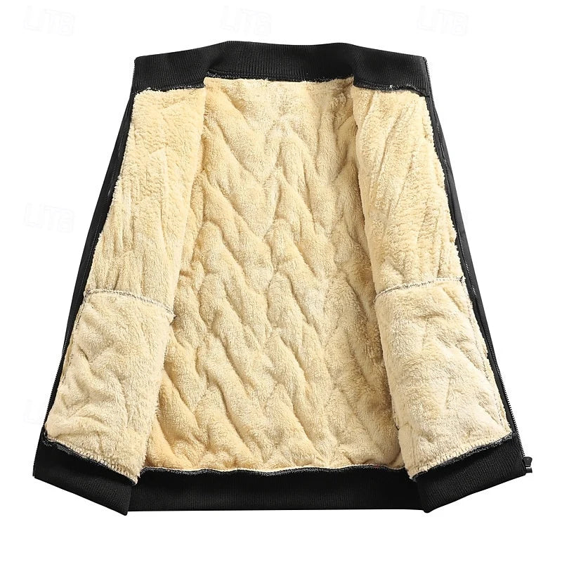 Men's khaki cropped classic quilted bomber jacket for autumn wear