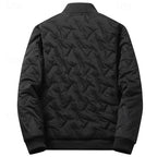 Men's black cropped classic quilted bomber jacket for autumn wear