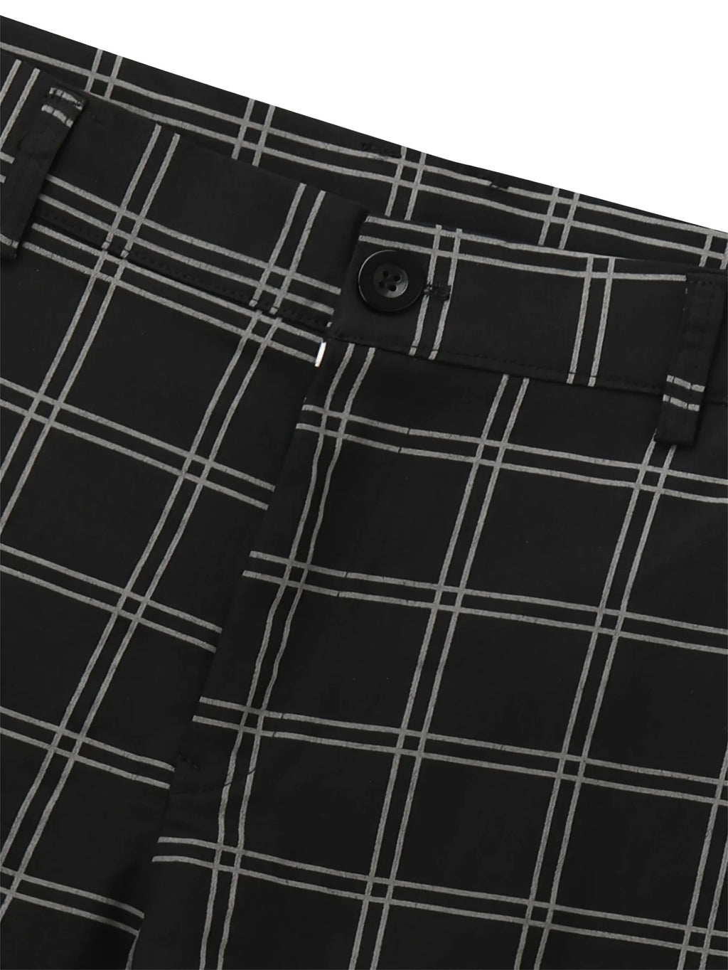 Men's dark grey slim fit checked trousers