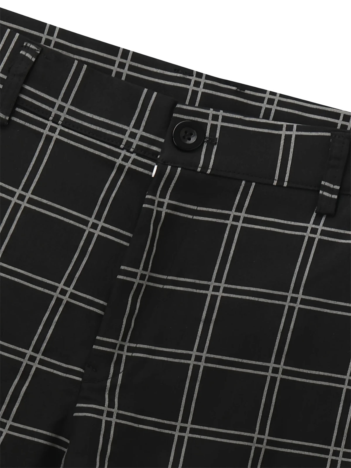 Men's dark grey slim fit checked trousers