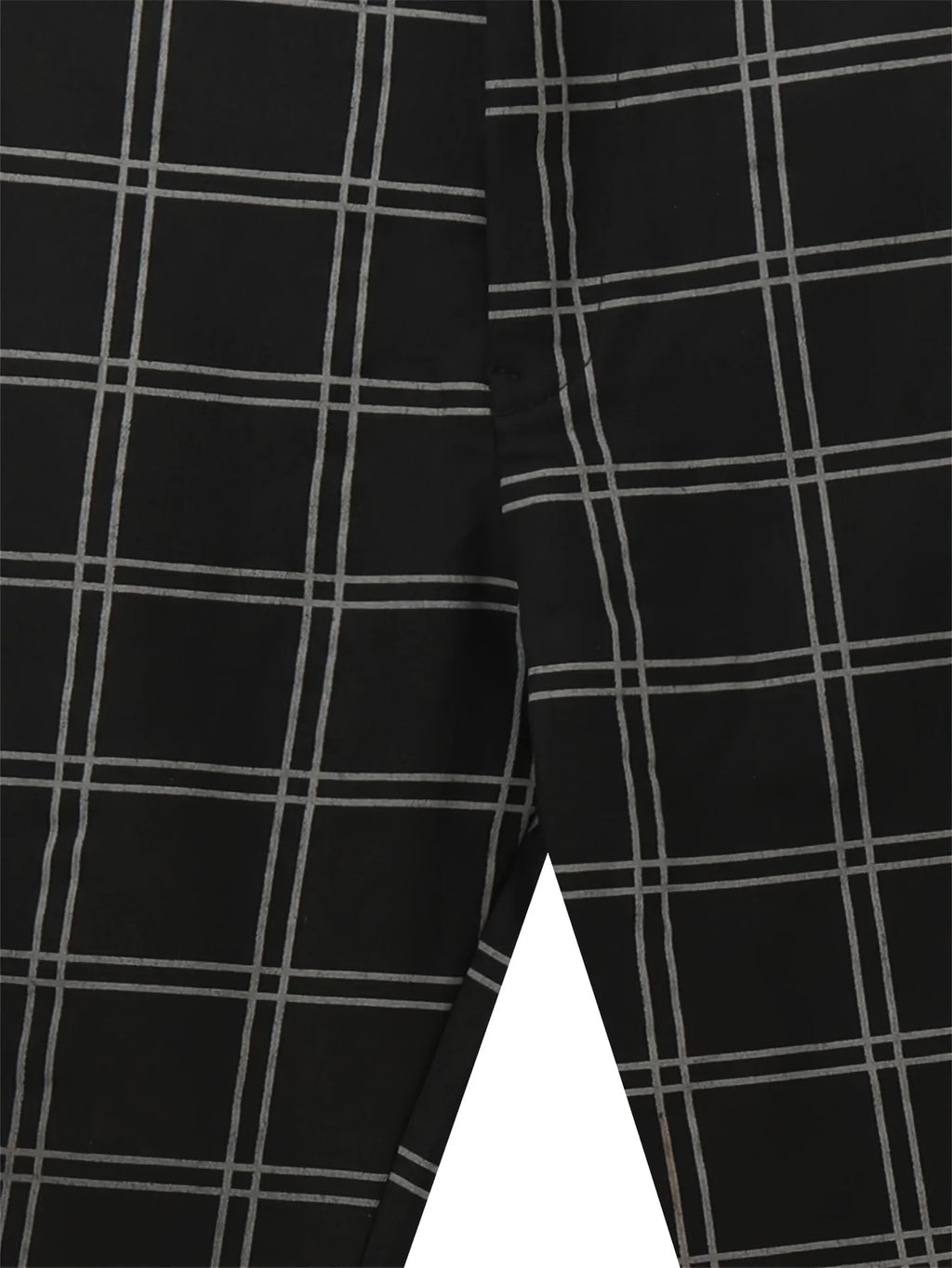 Men's white slim fit checked trousers