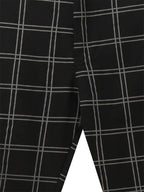 Men's white slim fit checked trousers